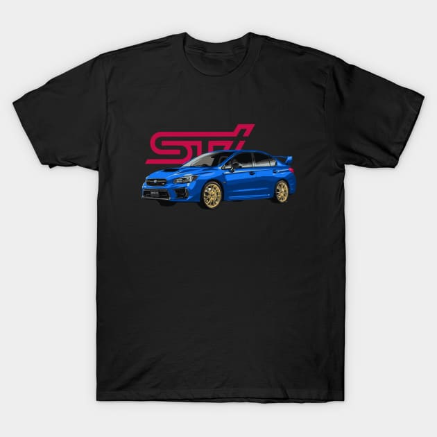 WRX STi Rally Blue Final Edition T-Shirt by cowtown_cowboy